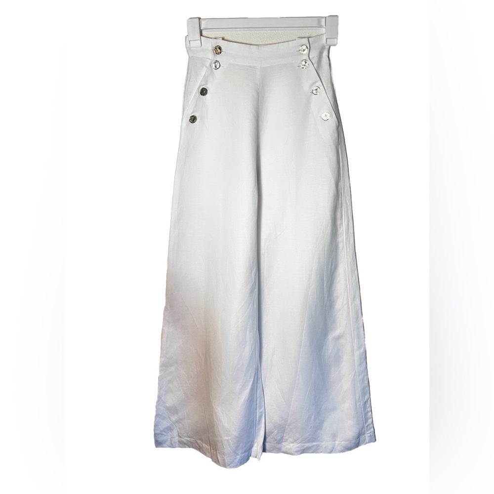 Paolita Women's White Nautical Flare-Leg Trouser Pants Size XS - Picture 4 of 7